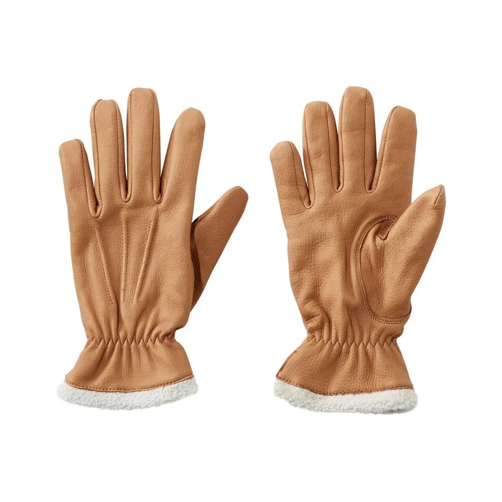 LL Bean Women's Deer Skin Gloves Sheep Shearling Lining Size Medium NWT